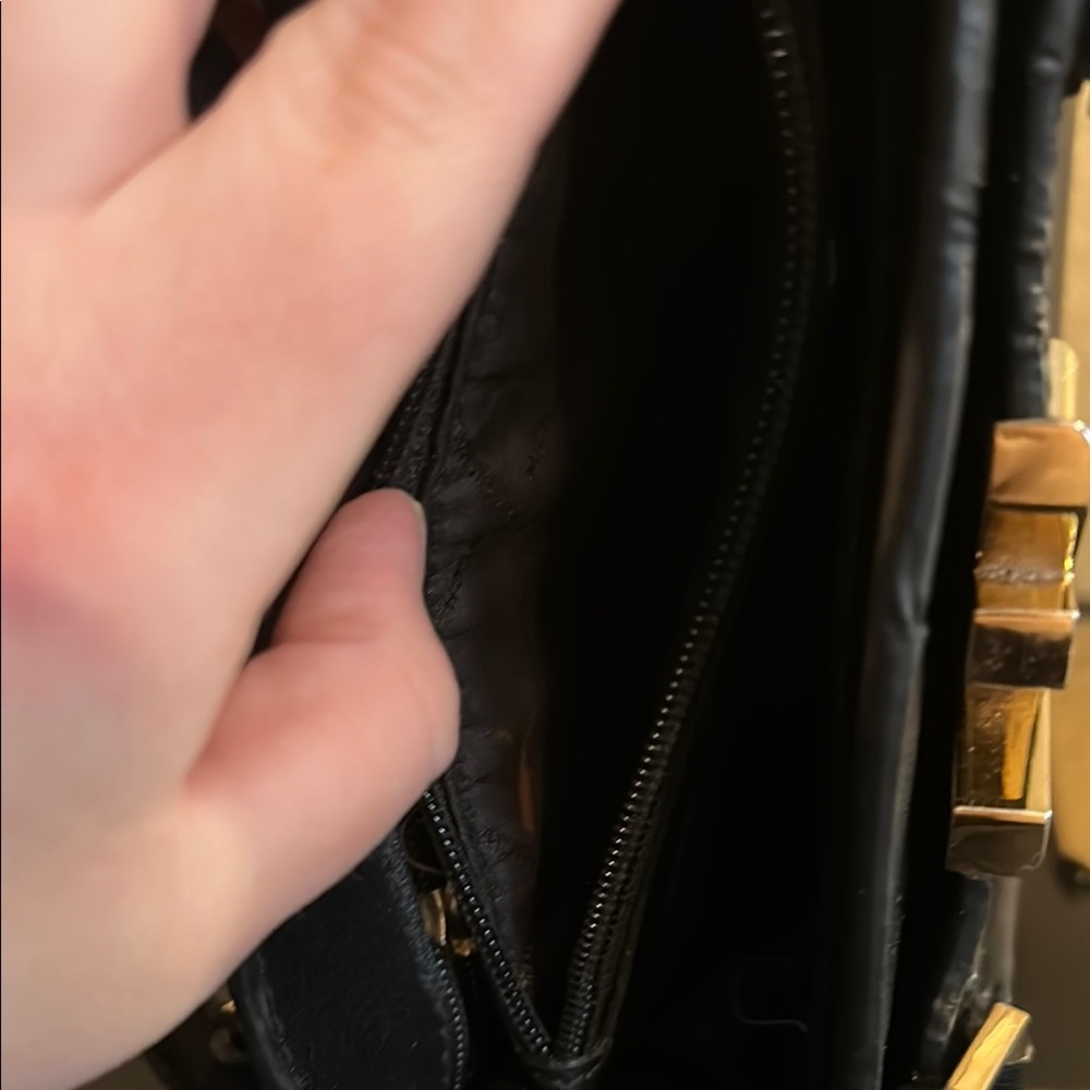 Michael Kors Navy Mini Satchel with Gold Accents - Picture 3 of 4